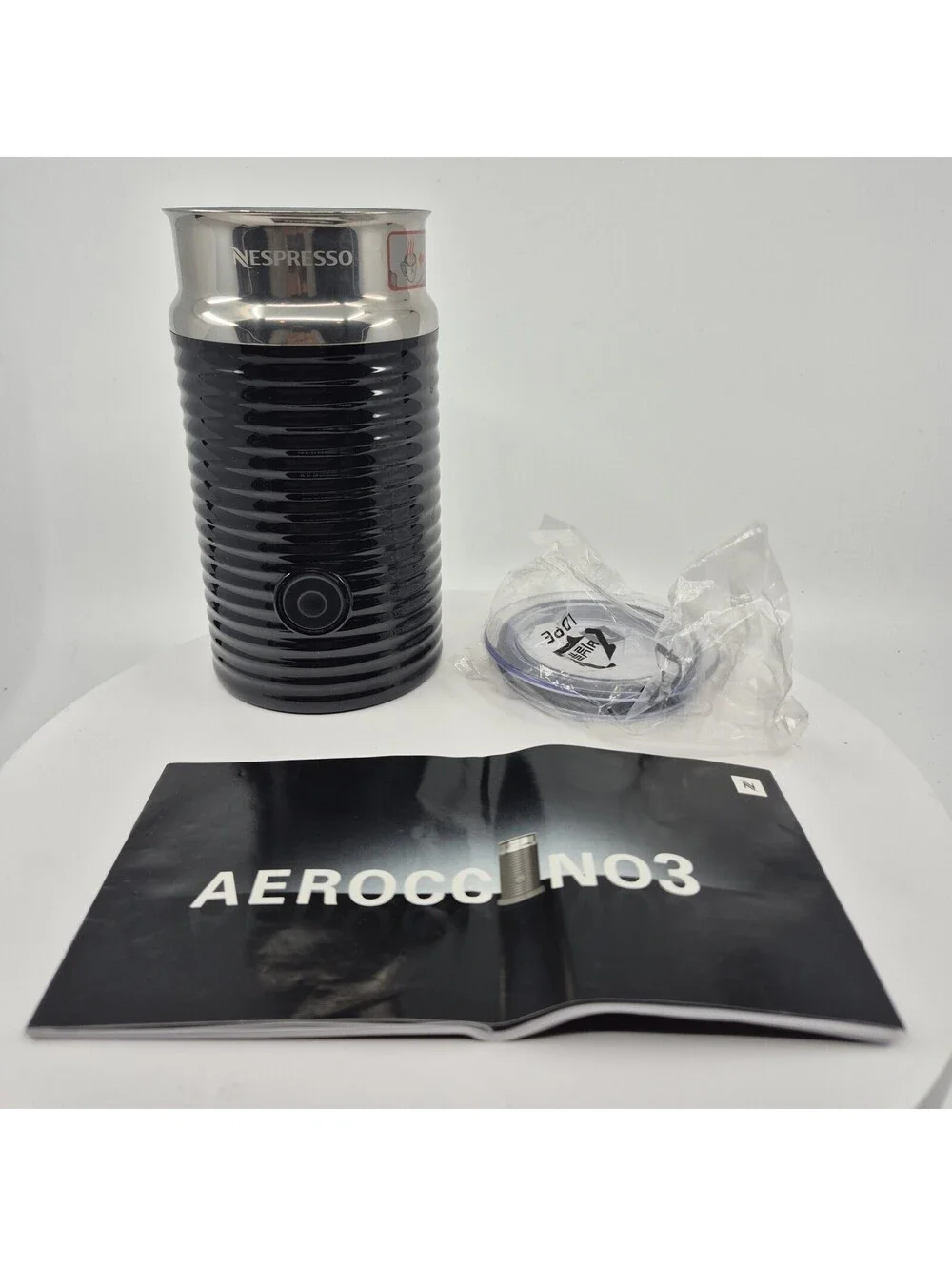 Replacement Nespresso Aeroccino 3 Milk Frother Lid & Whisk NO BASE 3694-US-BK